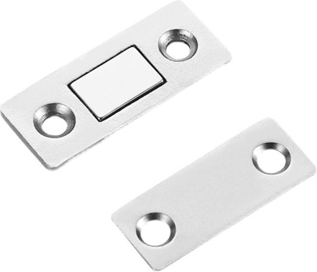 CCA83 Magnetische Schrankverschlüsse in Silber, unsichtbare selbstklebende Schubladenschlösser mit starken Magneten für Küchenschränke und Türen - Bild 1