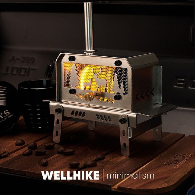 WELLHIKE Mini-Holzofen für Outdoor und Camping in Silber - Bild 1