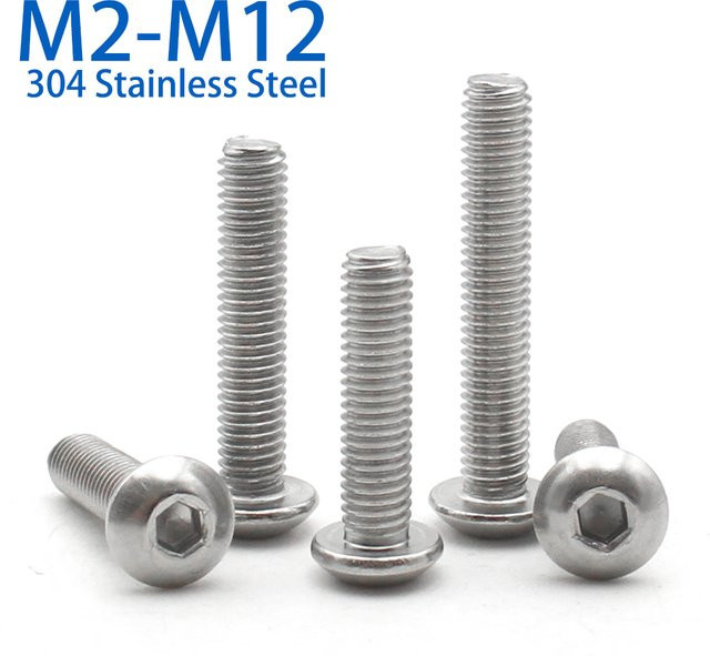 LIXIU Rundkopfschraube DIN 7380 aus Edelstahl A2-70 mit Innensechskant in Silber - Bild 1