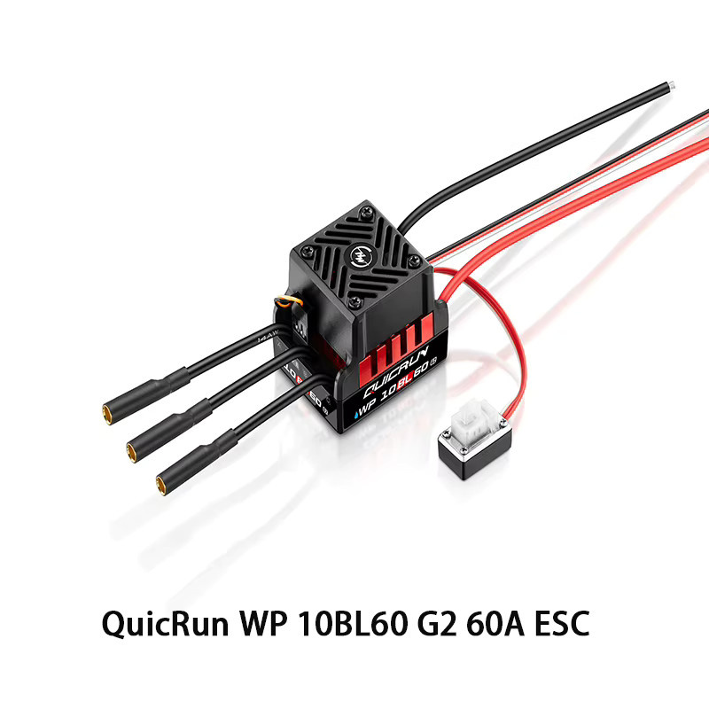 Hobbywing QuicRun WP 10BL60 G2 Wasserdichter bürstenloser ESC in Schwarz für 1/10 Straßenautos, Geländewagen und Short Trucks - Bild 2
