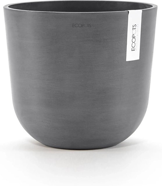 Ecopots Pflanztopf Oslo Grau rund mit skandinavischem Design, Durchmesser: 25 cm, Höhe: 21,8 cm - Bild 1