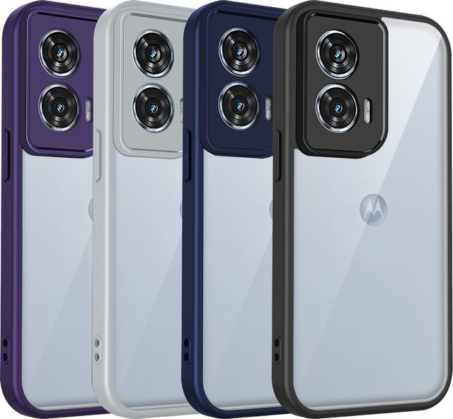 Stoßdämpfende Silikon-Schutzhülle für Motorola Moto G24, Moto G04s, Moto G04 und Moto E14 in Transparent oder Schwarz mit matter Rückseite - Bild 1