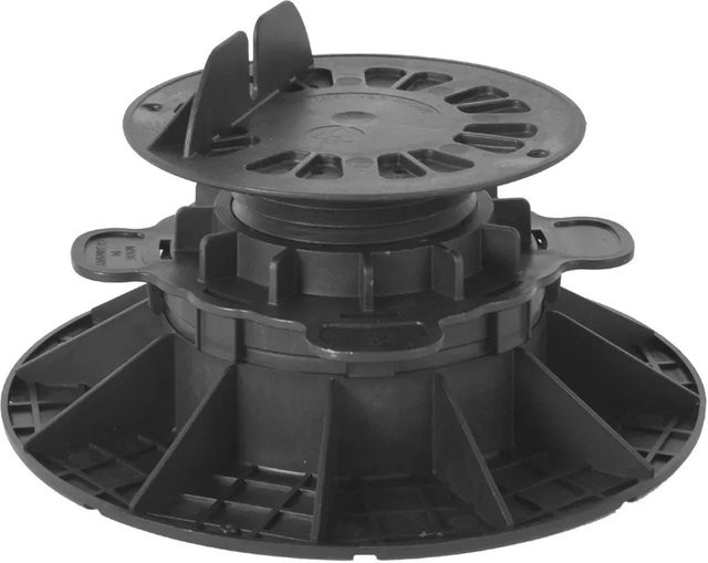 GS Terrassen Stelzlager mit Balkenaufnahme schwarz, justierbar 70-120 mm - Bild 1
