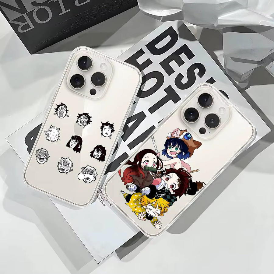 Stoßfeste transparente Handyhülle mit Tanjiro, Zenitsu und Inosuke Design für iPhone 17 16 15 14 13 12 11 Pro Max Plus - Bild 2