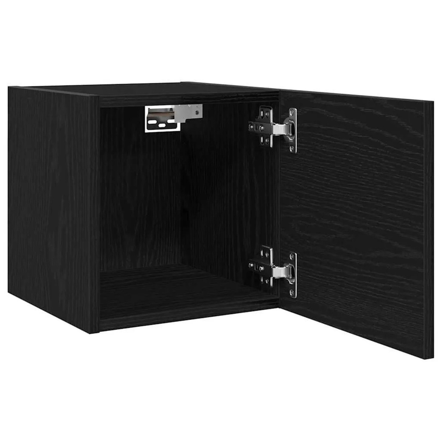 vidaXL TV-Schrank 2-teilig in Schwarz und Eichen-Optik mit modernem Design, B/T/H: 30,5 x 30 x 30 cm - Bild 2