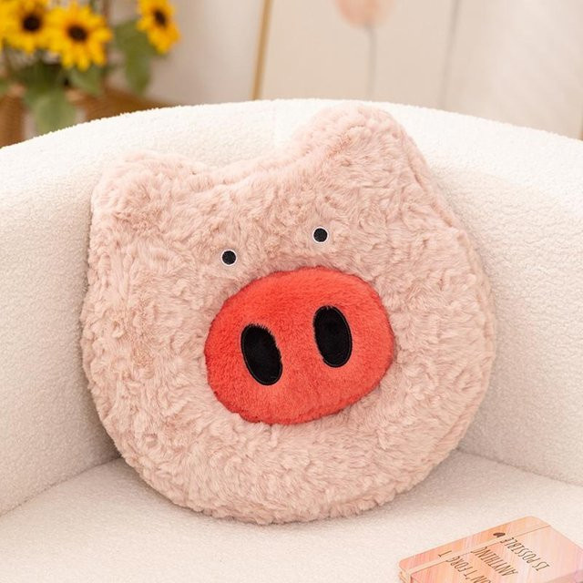 BC Pet Supplies Schweinchenpuppe, rundes Schwein, rosa-grau, 35cm - Bild 1