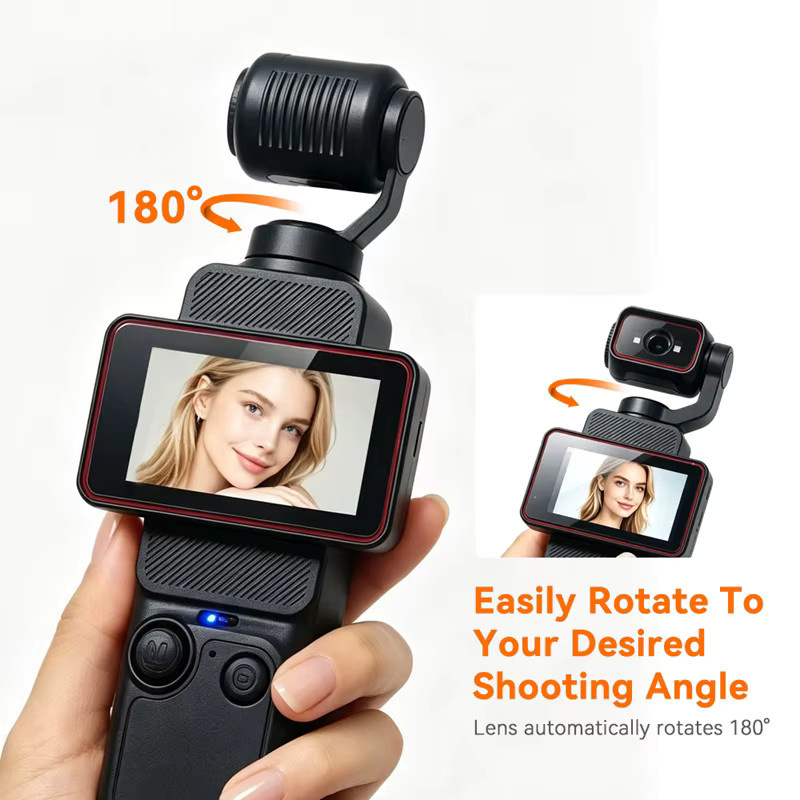 Lenovo 4K Handheld-Taschenkamera in Schwarz mit HD-Drehbildschirm, Bildstabilisierung und WLAN-Übertragung - Bild 5
