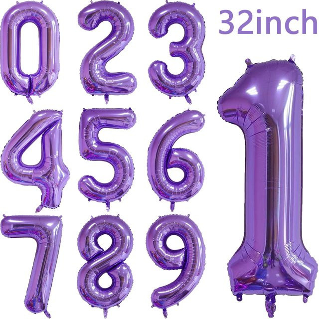 DAWN Digitale Folienballons in Lila für Geburtstage und Hochzeiten, Durchmesser: 81,28 cm - Bild 1