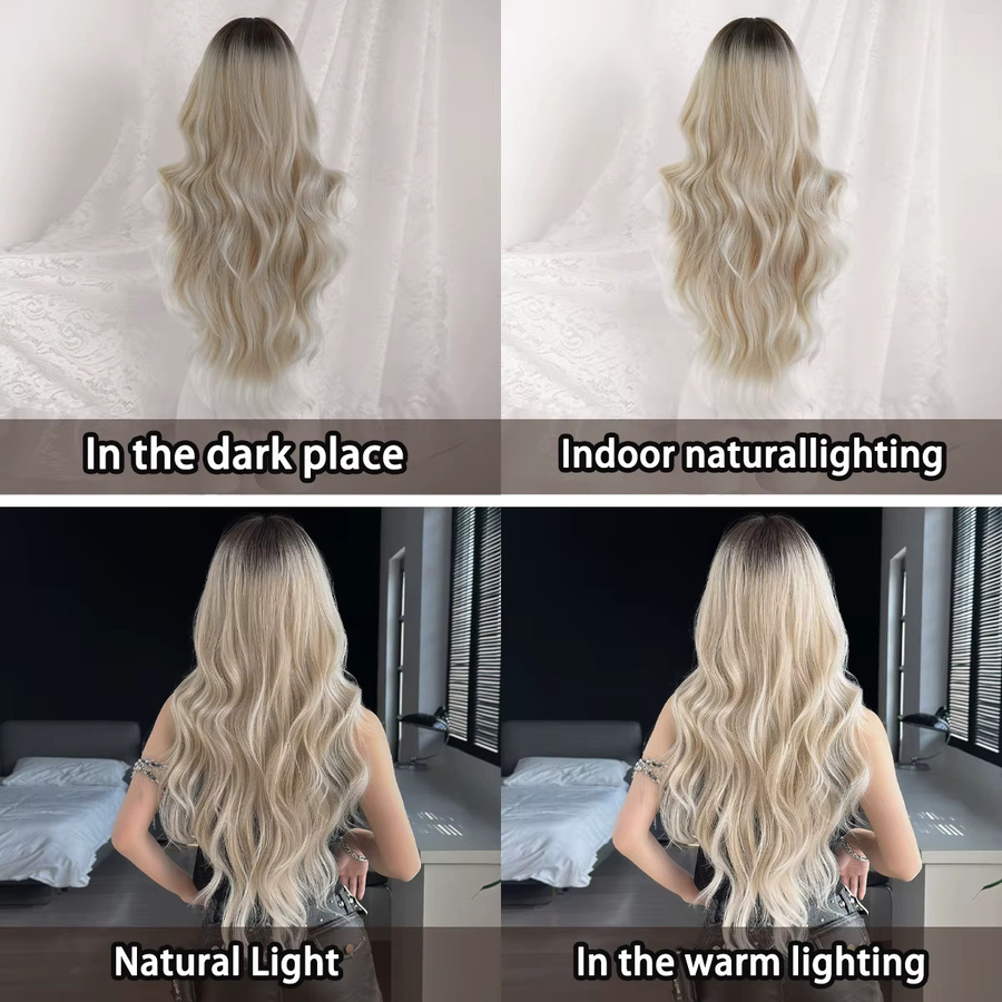 7JHH WIGS Perücke, blonde Wellen, synthetisch, Damen - Bild 4