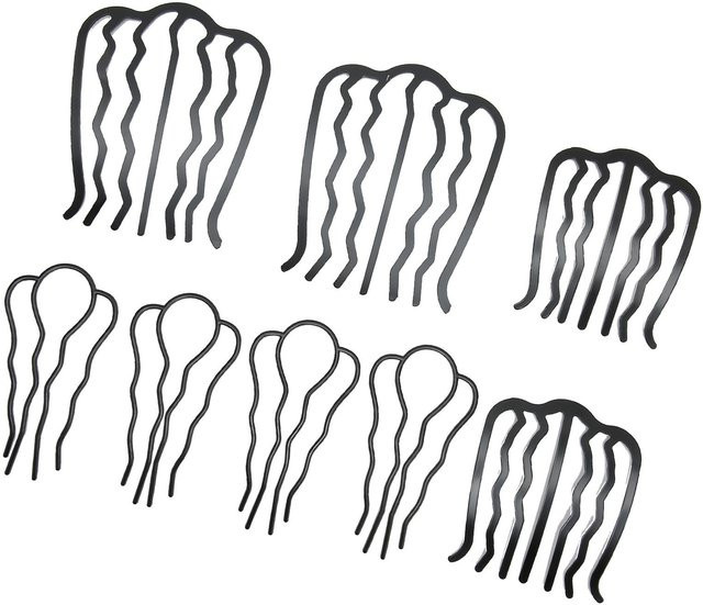 Koogeelife Haargabel-Klammer, Metall, Schwarz beschichtet, Damen - Bild 1