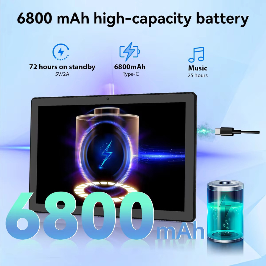URAO 11 Zoll Android Tablet mit 24 GB RAM und 128 GB ROM, IPS HD Touchscreen, 8-in-1 Kit mit Tastatur, Schutzhülle, Maus und Stylus - Bild 4