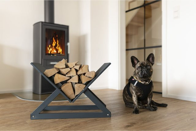 Hecht International Brennholzregal CROSS mit schlichtem Design für den Kamin, B/T/H: 42 x 42 x 42 cm - Bild 2