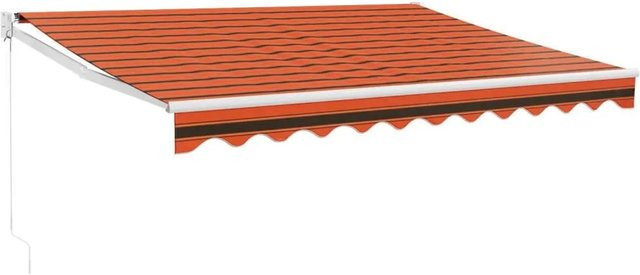vidaXL Einziehbare Markise aus Polyester und Aluminium in Orange-Braun, B: 3 m, T: 2,5 m - Bild 1