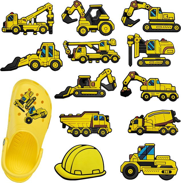 Potdemiel Cartoon-Schuhzubehör-Set, technische Fahrzeuge, 12-teiliges Set - Bild 1