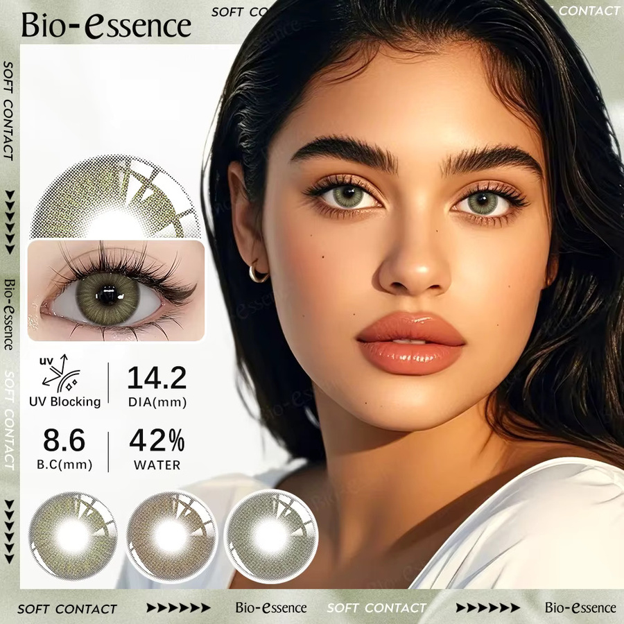 Bio-essence Farbkontaktlinsen, Grau, 1 Paar, Unisex - Bild 2