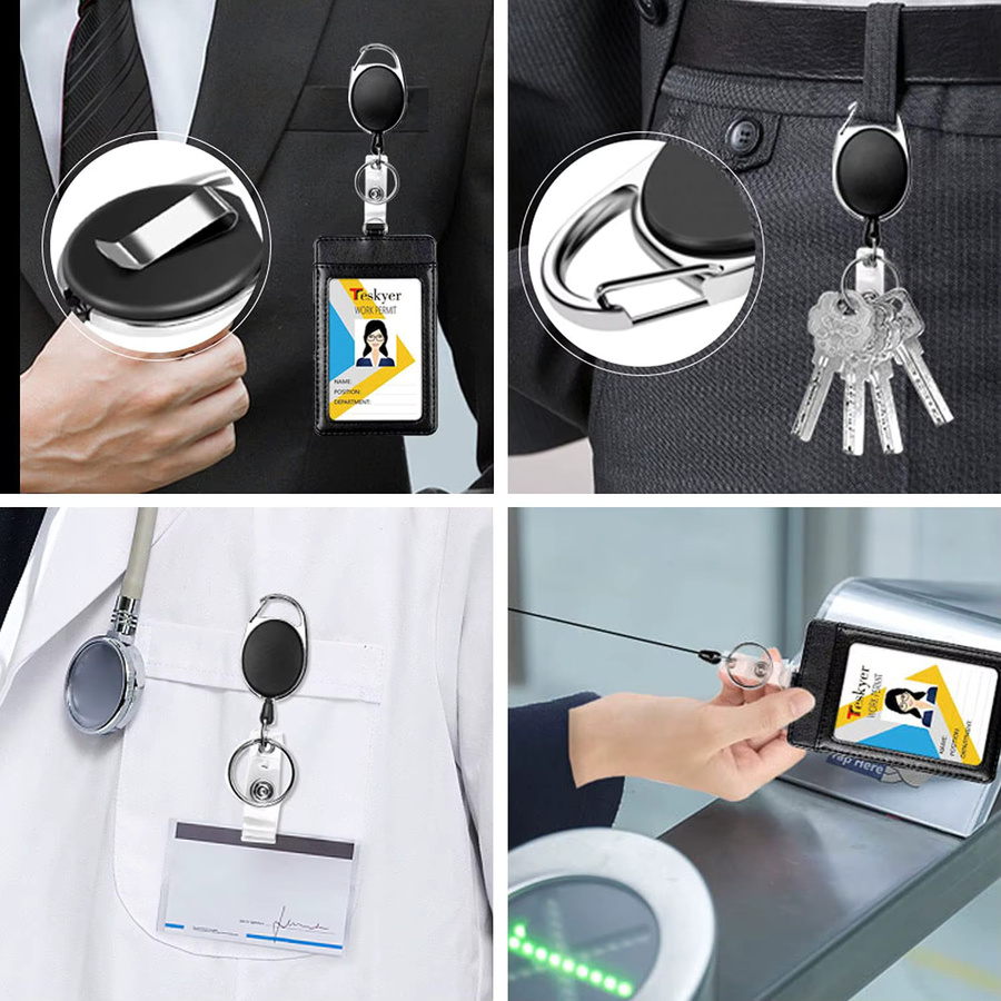 Mcneely Ausweishalter mit Karabiner-Gürtelclip und Schlüsselanhänger, 5er-Pack, Unisex - Bild 4