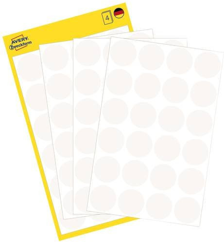 Avery Zweckform 3170 Markierungspunkte Etiketten Ø 18mm Weiß 96 Stück Permanent haftend aus Papier - Bild 1
