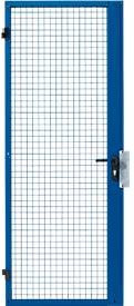 SSI Schäfer Einflügeltür für Gittertrennsystem mit Panikschloss, blau, B: 85 cm, H: 207 cm - Bild 1