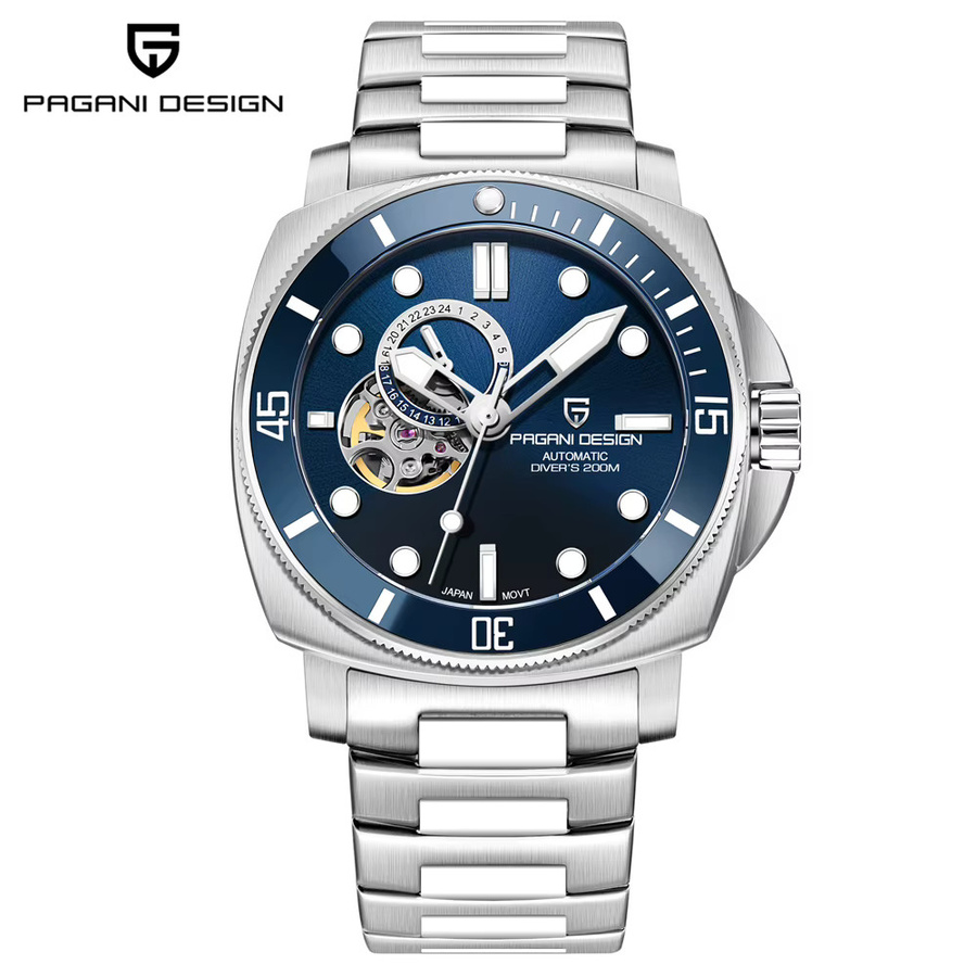 PAGANI DESIGN Armbanduhr, Automatik, Edelstahl, Blau, Herren - Bild 7
