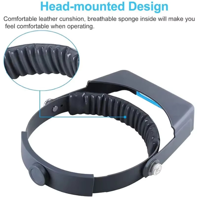 Tungfull Stirnband-Lupe freihändige Vergrößerungsbrille mit Visier für Elektronik, Uhrenreparatur und Schmuck - Bild 2