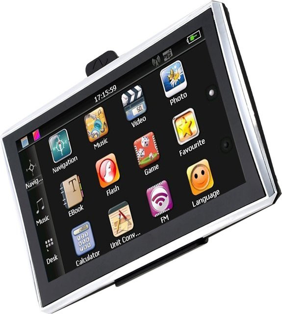 VehicleKit Tragbarer GPS-Navigator mit 7 Zoll HD Touchscreen, 4GB ROM, 128MB RAM, FM, MP3 und Video Play in Schwarz - Bild 1