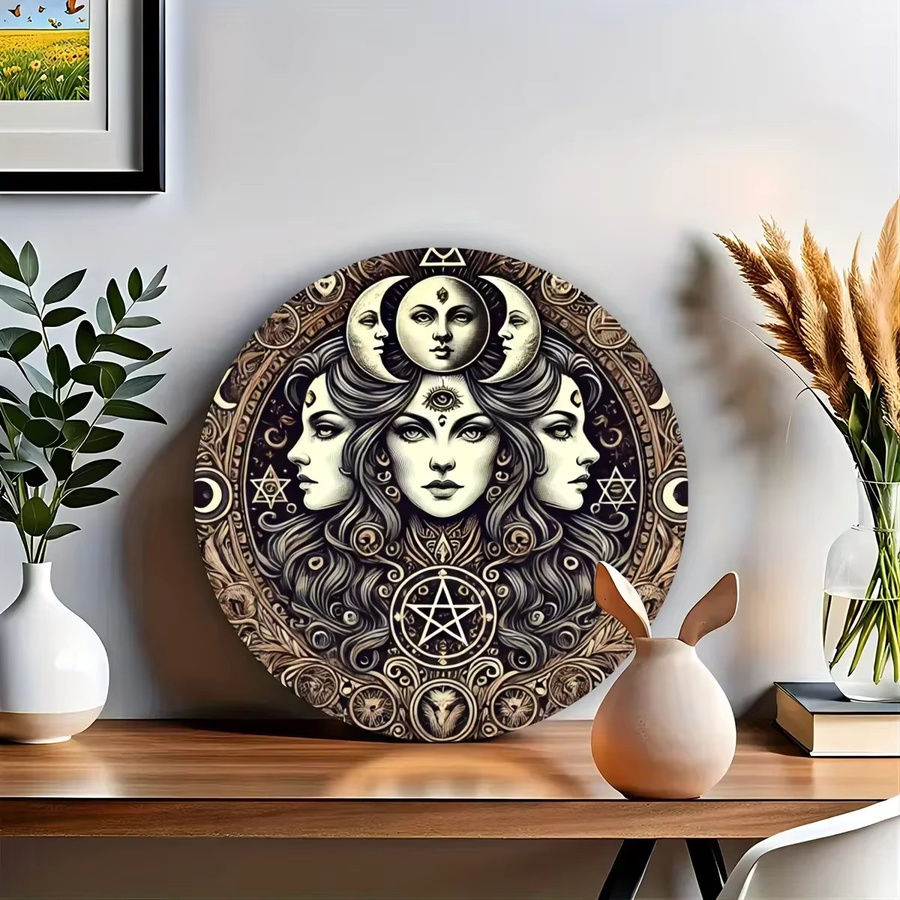 Potdemiel Retro Hekate Witchcraft Wanddekoration aus Metall in Multicolour, Durchmesser: 20 cm - Bild 3