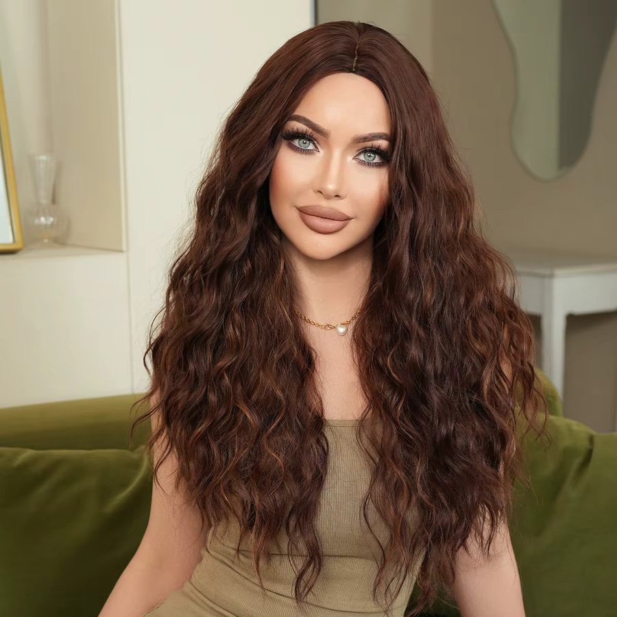 7JHH WIGS Perücke Lange Wasserwellen, Mokkabraun, Damen - Bild 2