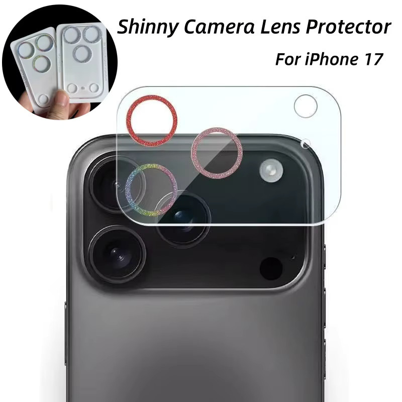 Glitzernder Kamera-Objektivschutz aus gehärtetem Glas für Apple iPhone 17 Pro Max und iPhone 17 air in Silber - Bild 1