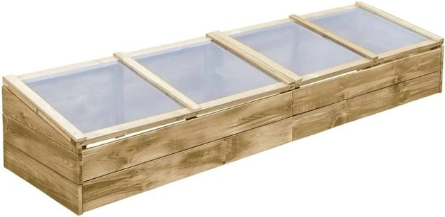 vidaXL Gewächshaus aus imprägniertem Kiefernholz und PVC in Natur Braun, B/T/H: 200 x 50 x 35 cm - Bild 1