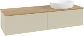 V&B Waschtischunterschrank Antao ohne Frontstruktur in Eiche Honig lackiert, B: 160 cm, T: 50 cm - Bild 1
