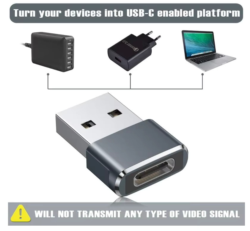 Apple USB-A auf USB-C Adapter 3er-Pack, OTG-Konverter in Grau für iPhone 16 16e 15 Pro Max und andere Geräte - Bild 6