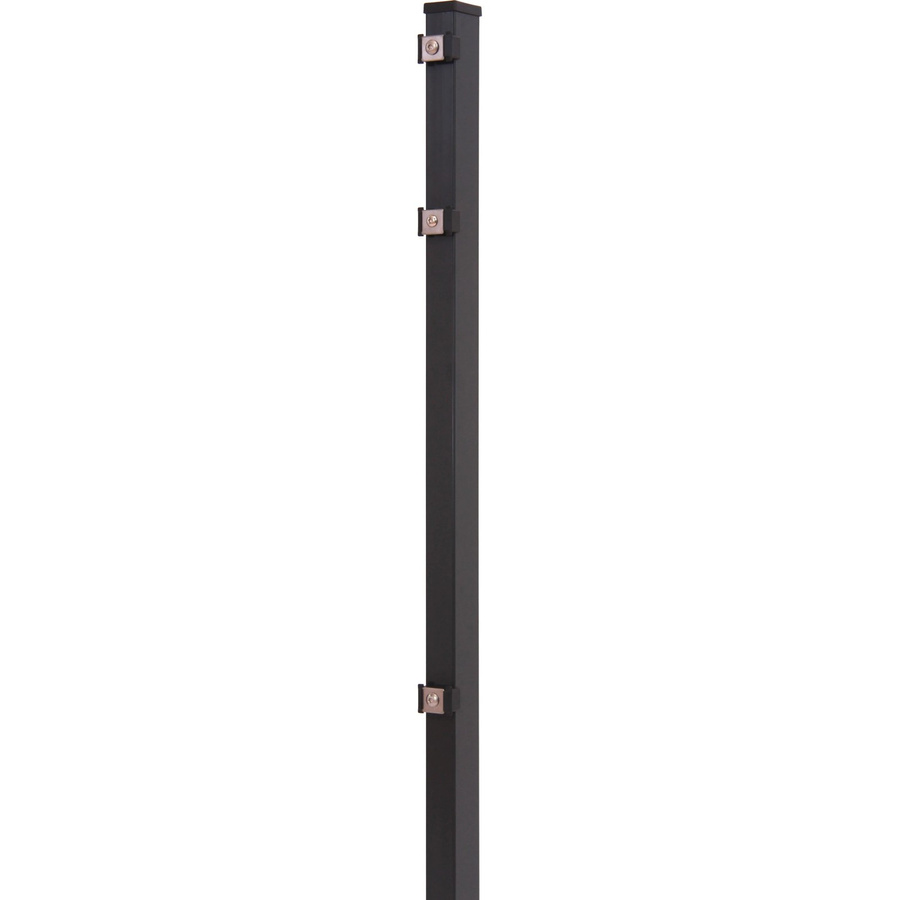 Solid Zaunpfosten aus Stahl mit Edelstahlbeschlägen in Anthrazit, H: 120 cm, B: 4 cm, T: 4 cm - Bild 2