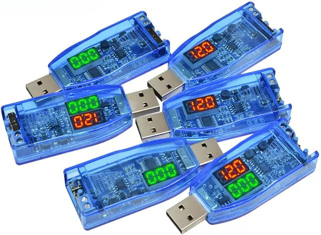 USB DC-DC Step Up/Down Wandler 5V zu 1-24V einstellbares Spannungsregler Modul mit Potentiometer in Rot und Blau - Bild 1