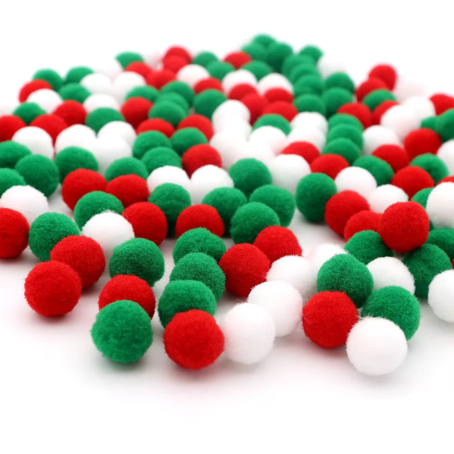 Bunte Pompom Kugeln für Weihnachten und DIY-Bastelarbeiten, 20g, Durchmesser: 10 mm bis 30 mm - Bild 4