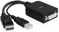 DeLOCK Aktiv-Adapter DisplayPort Stecker auf DVI-I 24+5 Buchse in Schwarz (61855) - Bild 1