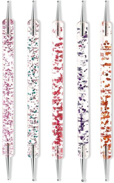 NATAWA Nail Art Punktierung Stift, 5 Teile Set, Weiß, Glänzend - Bild 1