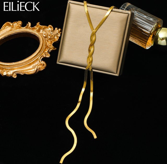 Eilieck Halskette Edelstahl, Gold, Damen - Bild 1