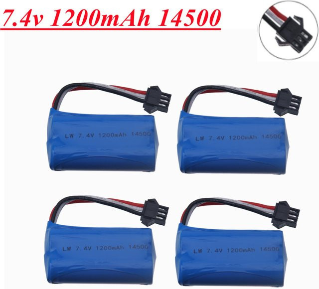 Li-Ionen-Batterie SM-3P Stecker 7,4 V 1200 mAh Blau für RC Spielzeug Autos Panzer Roboter und Wasserpistolen - Bild 1