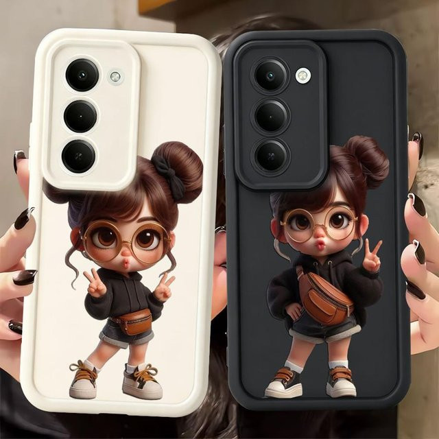 Handyhülle mit Gläser-Mädchen Design für Samsung Galaxy A-Serie in Multicolour und Weiß - Bild 1