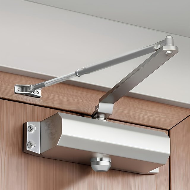 Automatischer Türschließer von iosn mit hydraulischem Puffer in Silber, verstellbare Geschwindigkeit und einfache Installation - Bild 1