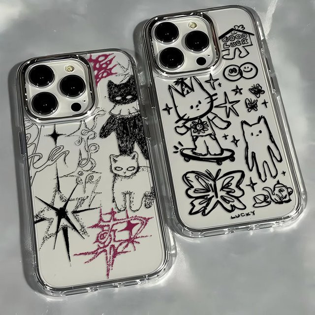 Transparente Katzen Handyhülle aus TPU Soft Cover für Samsung Galaxy S26 S25 S24 S23 S22 Ultra Plus FE A73 A72 A71 A57 A56 A55 A51 5G/4G - Bild 1