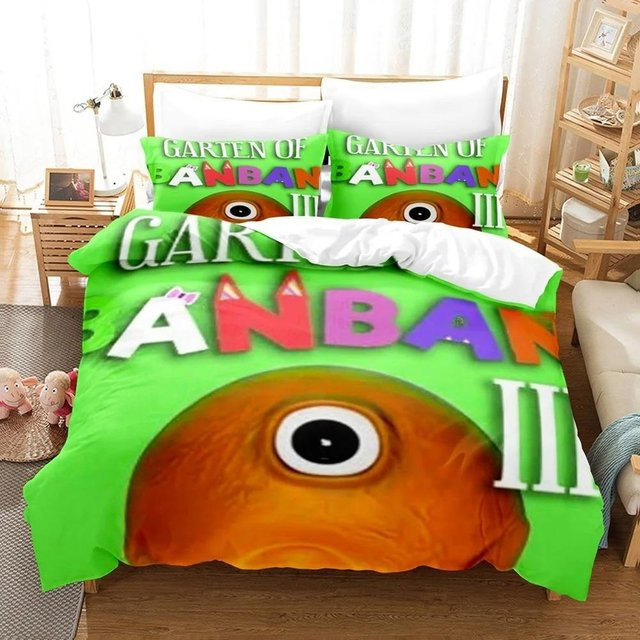 Garten Of Banban Bettwäsche Kollektion für Kinder mit Bettbezug und Kissenbezügen, Grün, B/H: 70 x 133 cm - Bild 1