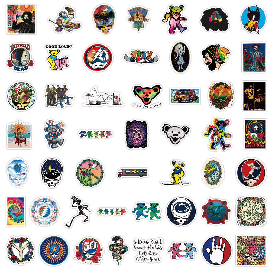Grateful Dead Schreibwaren-Aufkleber, 50-teiliges Set, Bunt / Mehrfarbig - Bild 3