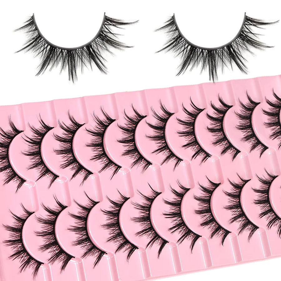 JIEFUXIN 3D-Manga-Wimpern, 10 Paar, Unisex - Bild 3