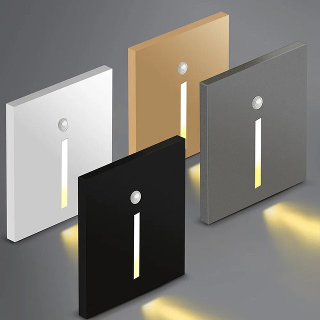BANMENG LED Wandleuchte mit PIR-Bewegungssensor als Nachtlicht in Weiß für Treppen, Flur, Küche und Schlafzimmer mit warmweißem Licht - Bild 1