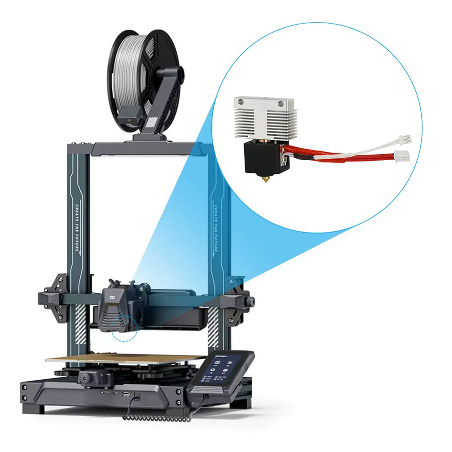 Elegoo Neptune 4 Pro Hotend-Kit mit Heizpatrone, 24V Thermistor und Heizblock in Silber - Bild 2