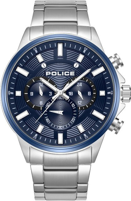 Police Kismet Chronograph Herrenuhr, Quarz, Edelstahl, Blau, 47 mm - Bild 1