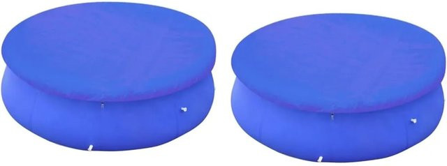 2er-Set vidaXL Poolabdeckungen für runde Aufstellpools, Farbe: Blau, Durchmesser: 480 cm - Bild 1