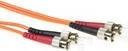 ACT LSZH Multimode OM1 Glasfaser-Duplex-Patchkabel mit ST-Steckern, Farbe: Orange, Länge: 50 m - Bild 1