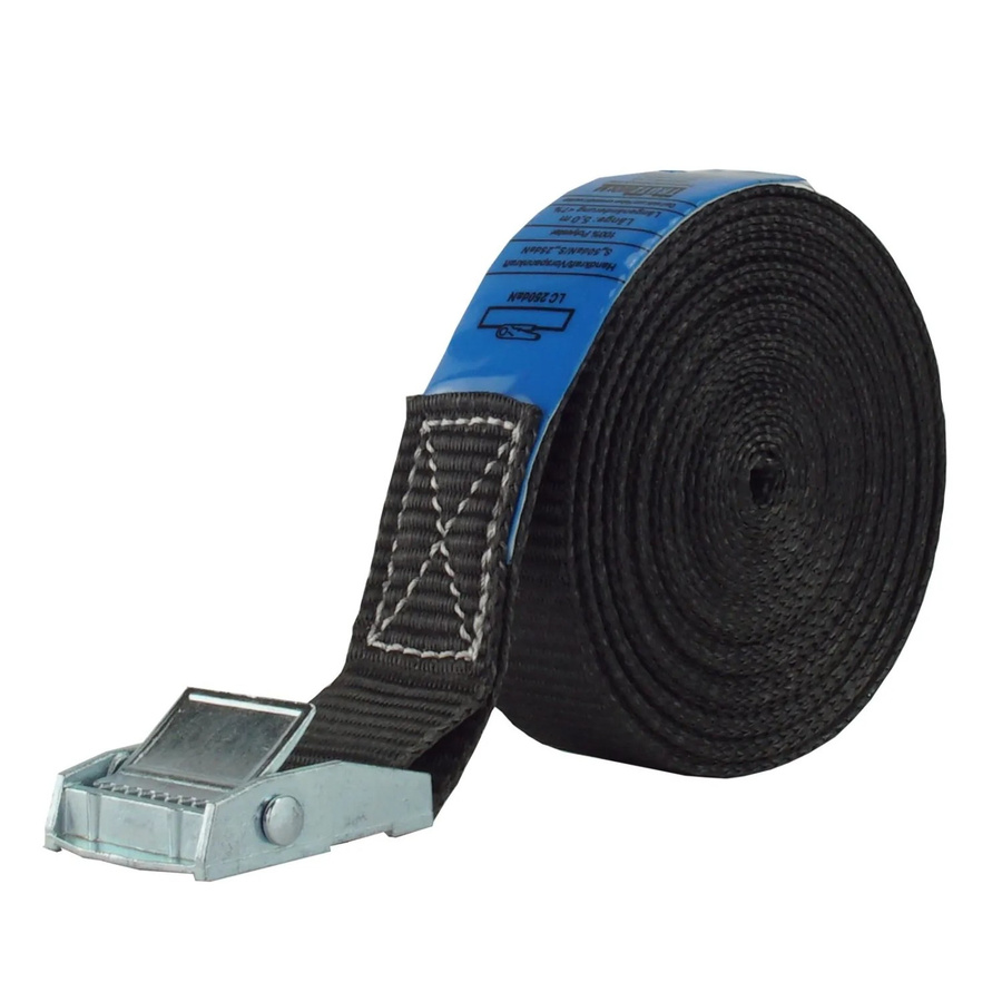TRUTZHOLM Profi Spanngurt mit Klemmschloss in Schwarz, 4 m Länge, 250 kg Tragkraft - Bild 2